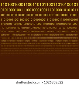 Binary code scattered horizontally. Vector graphics