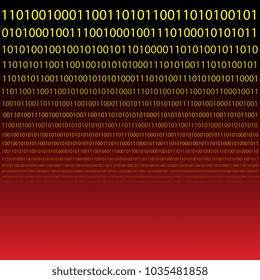 Binary code scattered horizontally. Vector graphics