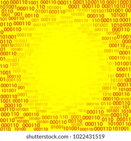 Binary code scattered radially. Vector graphics
