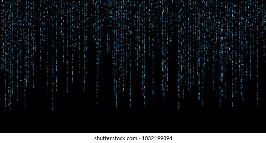 Binary code scientific background. Zero, one numbers. Data technology, information decryption and encryption computer backdrop. Binary numbers 1, 0. Big data concept, row matrix vector.