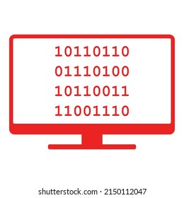 Binary code and screen on white