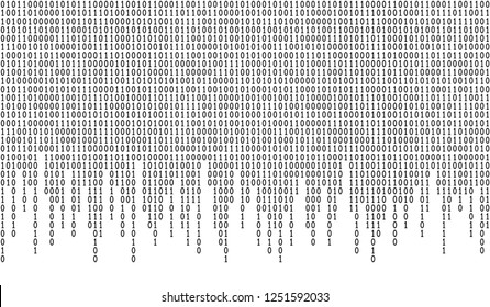 Binary Code Seamless Pattern. Computer Background With 1 And 0 Numbers. Data And Technology. Black And White Vector Illustration.