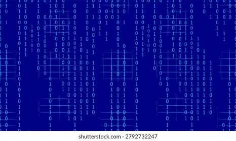 Binary code seamless pattern technology background. Matrix, digital, data, cryptography, programming, cyberspace, internet, security, tech, network