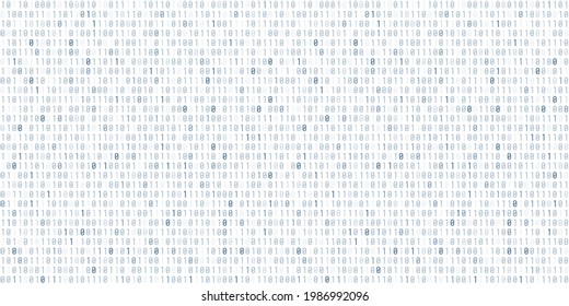 Binary code seamless vector texture. Abstract grey binary background.