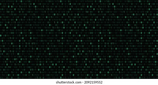 El código binario textura vectorial sin fisuras. Resumen de fondo binario verde.