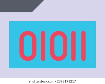 Binary code single vector line icon