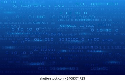 binary code software programming digital technology on blue background. hacker code website wallpaper. Cyber security virus online Internet. vector illustration hi-tech concept.