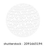 Binary code sphere. Cyberspace sphere with binary code. Coding or hacker concept illustration.