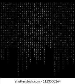 binary code stream background data vector design