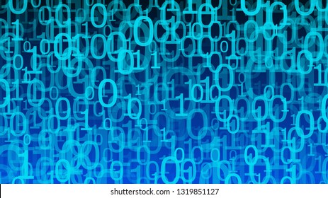 Binary code stream, computer cloud vector background