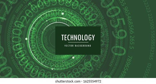 Binary code technology green background