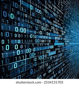 binary code vector background. binary zero and one futuristic background for website, programming, hacking, database, cyber security, cyber world, digital technology etc conceptual use.	

