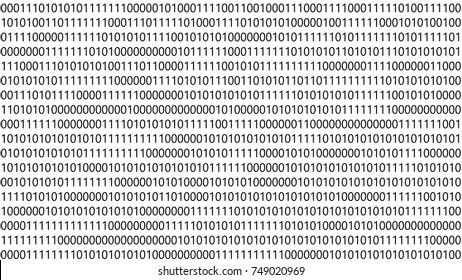 Binary code Vector Digital Background Technology. Computer data by 0 and 1. Black and white. 
