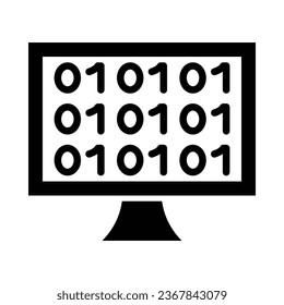 Binary Code Vector Glyph Icon For Personal And Commercial Use.
