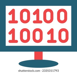 Binary Code Vector Glyph Two Color Icon For Personal And Commercial Use.

