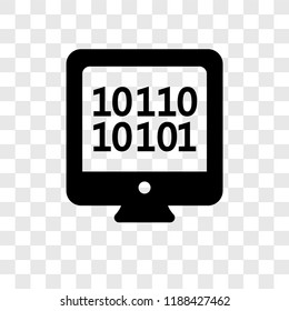 Binary code vector icon isolated on transparent background, Binary code transparency logo concept