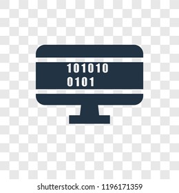 Binary code vector icon isolated on transparent background, Binary code transparency logo concept