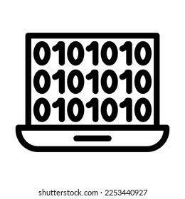 Binary Code Vector Line Icon Design