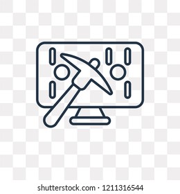 Binary code vector outline icon isolated on transparent background, high quality linear Binary code transparency concept can be used web and mobile