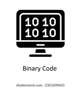 Binary Code  Vector  solid Icon Design illustration. Cyber security  Symbol on White background EPS 10 File

