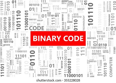 Binary code word in tag cloud, Computer concept, Vector graphics