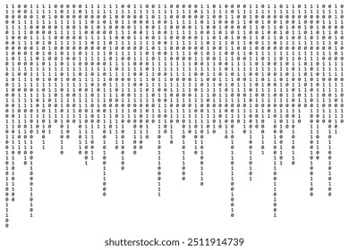 Código binario cero un fondo blanco de matriz abstracta con código de computadora binario.