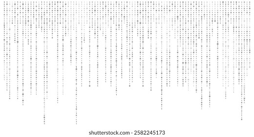 Binary code zero one abstract matrix white background with binary computer code.