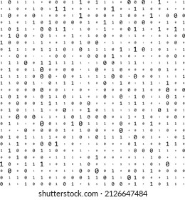 Binary code zero one matrix white background. Technology connection digital data abstract background. Information technology concept.