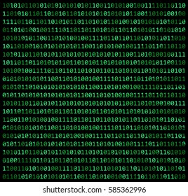 binary code zero one matrix green background beautiful banner wallpaper design illustration 