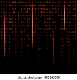 binary code zero one matrix red background beautiful banner wallpaper design illustration 
