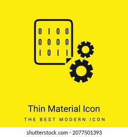 Binary Codes And Cogwheels minimal bright yellow material icon