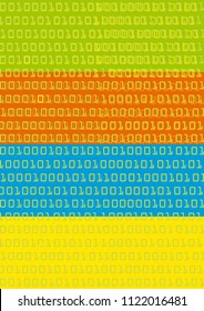 Binary codes colorful background. Colorful striped Abstract background with binary code. Vector available. 