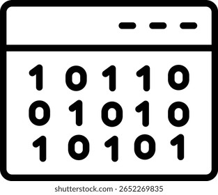 Binary Codespace vector line icon design
