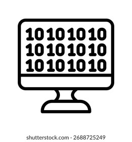 Binary Coding line icon , vector, pixel perfect, illustrator file 