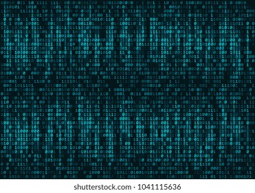 Binary computer code. Abstract technology background. Vector illustration.