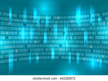 Binary computer code. Abstract technology background. Vector illustration.