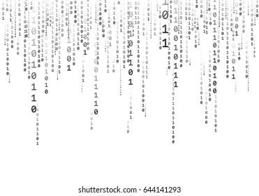 Binary computer code. Abstract technology background. Vector illustration.