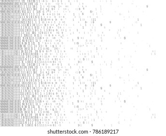 Binary Computer Code. Abstract technology background. Digital binary data. Matrix, data, coding. Vector. 