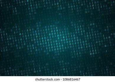 Binary computer code background, abstract cyberspace with digital code. Graphic concept for your design