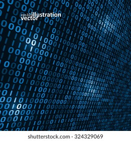 Binary computer code background, abstract vector illustration eps10