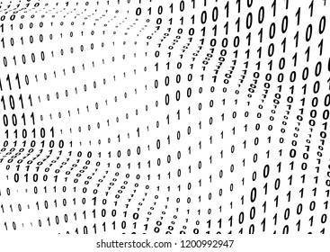 Binary Computer Code Background or Gradient 01 Numbers Pattern. Data and Technology Texture. Matrix Template for Cyber Design