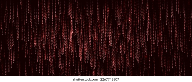 Binary computer code. Cyber background constructed with numbers one and zero. Abstract visualization of programming. Vector illustration.