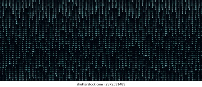Binary computer code. Cyber background constructed with numbers one and zero. Abstract visualization of programming. Vector illustration.