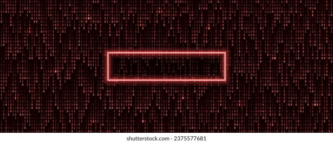 Binary computer code with a frame for text. Cyber background constructed with numbers one and zero. Abstract visualization of programming. Vector illustration.
