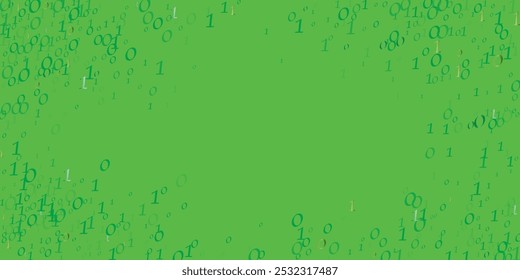 Matriz de código de computador binário. Textura verde do código digital padrão 01.