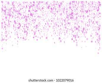 Binary computer code matrix texture, vector. Tech decryption and encryption neon background. Cyber security, internet, web programming, falling 1,0. Hacker or coding concept, binary computer code.