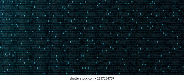 Binary computer code. Modern technologies and digital world, cyberspace. Wireless transmission of information, graphic element for website, poster or banner. Cartoon flat vector illustration