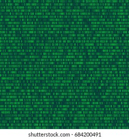 Binary computer code repeating vector background illustration. Continuous pattern left, right, up and down