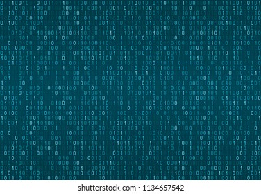 Binary computer code seamless pattern. Matrix background with digits 1.0. Vector illustration.