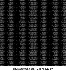 Binary computer code. Seamless code stream vector background. Tech pattern 01 digital code black white texture.